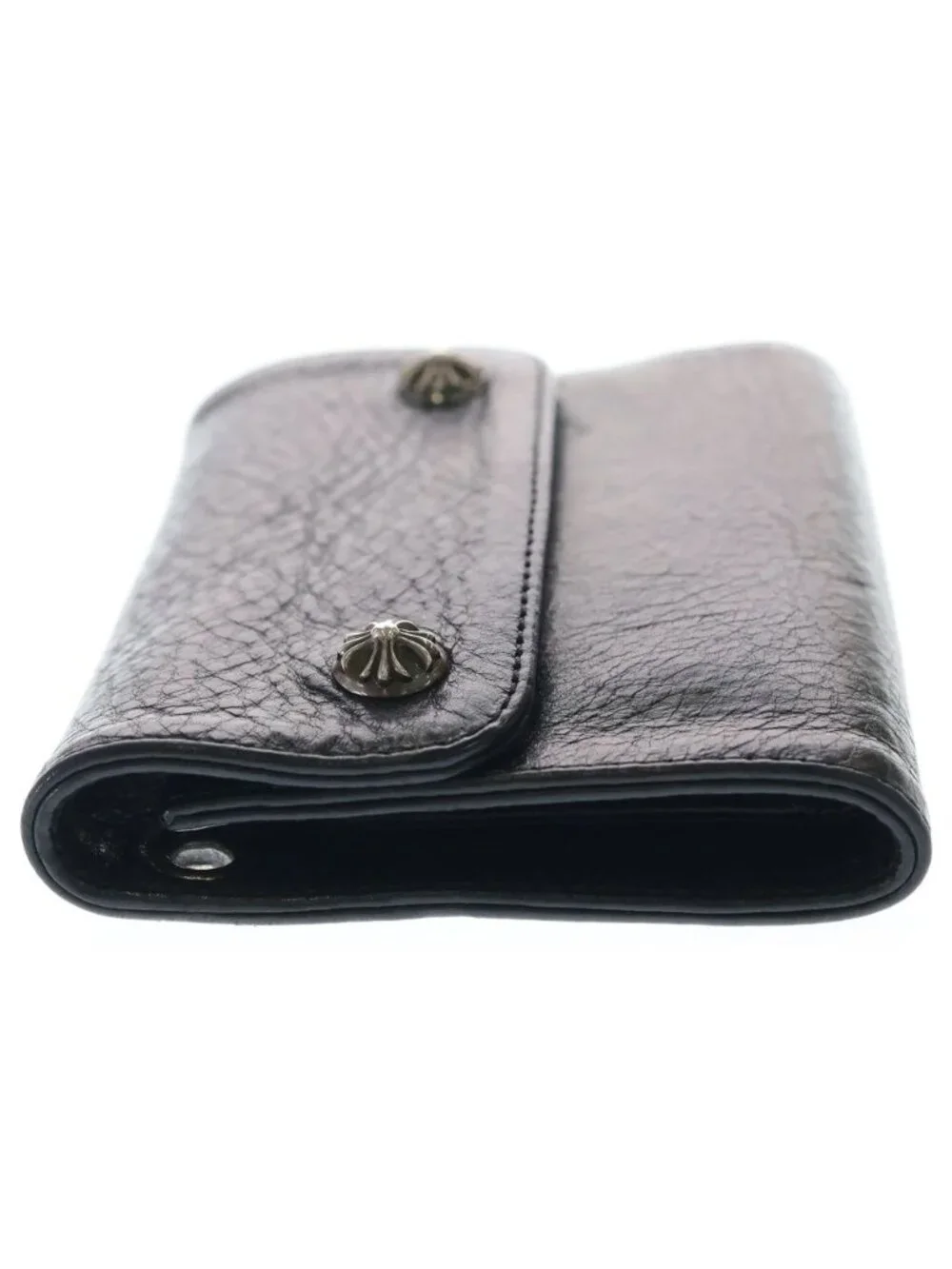 Chrome Hearts Wave Mini Leather Wallet Black